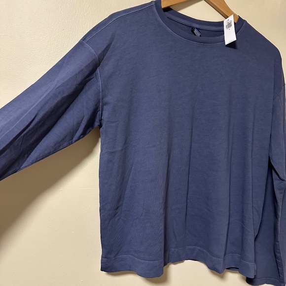 Old Navy NWT Long Sleeve Cotton Tee “Vintage Tee” Style Blue - Picture 3 of 6